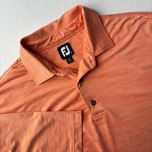 Footjoy Polo Golf Shirt Men's Size XL Short Sleeve Bright Orange Lightweight